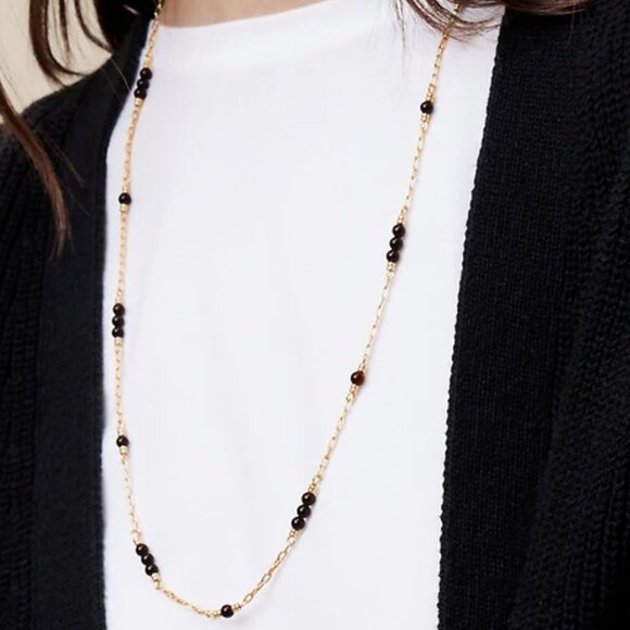 Banana Republic Factory Jewelry - Banana Republic Onyx Beaded Chain Necklace/NWT